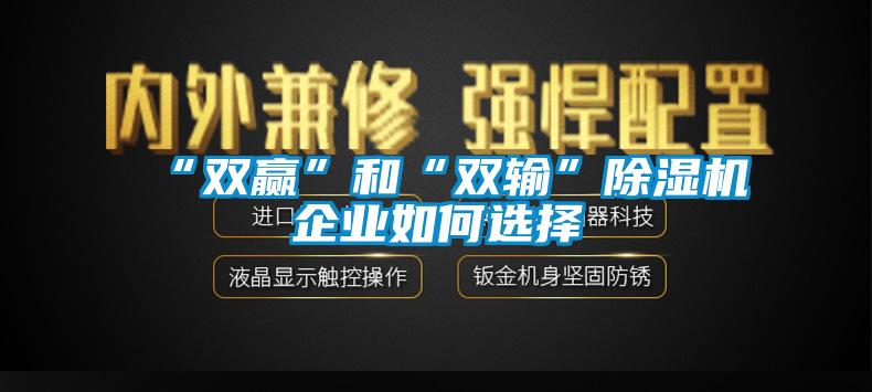 “雙贏”和“雙輸”除濕機(jī)企業(yè)如何選擇