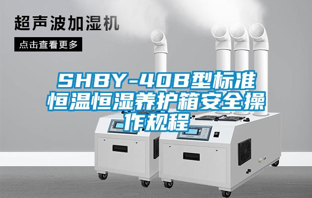 SHBY-40B型標準恒溫恒濕養(yǎng)護箱安全操作規(guī)程