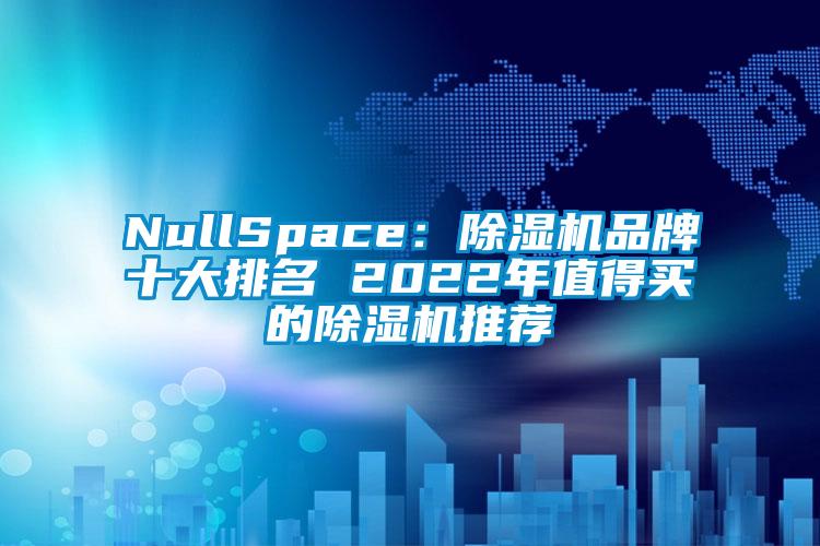 NullSpace：除濕機品牌十大排名 2022年值得買的除濕機推薦