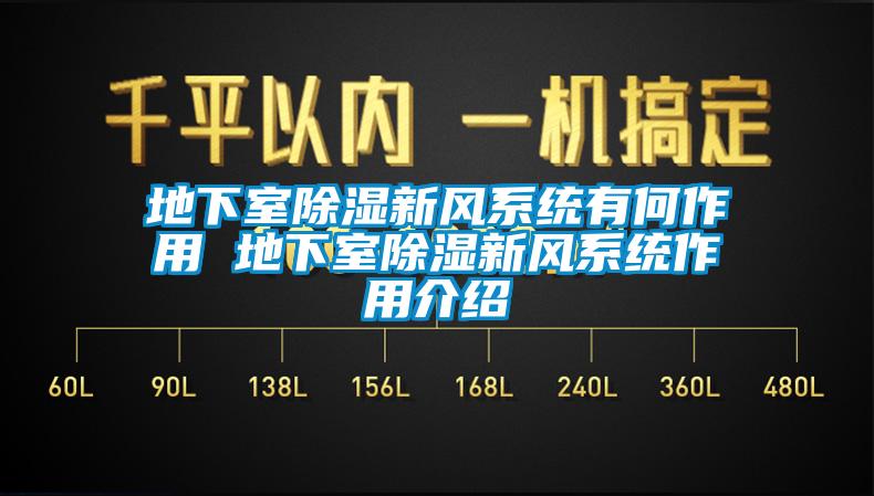 地下室除濕新風(fēng)系統(tǒng)有何作用 地下室除濕新風(fēng)系統(tǒng)作用介紹