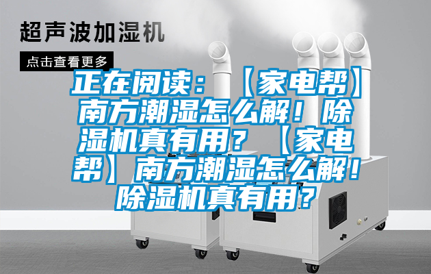 正在閱讀：【家電幫】南方潮濕怎么解！除濕機(jī)真有用？【家電幫】南方潮濕怎么解！除濕機(jī)真有用？