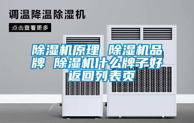 除濕機(jī)原理 除濕機(jī)品牌 除濕機(jī)什么牌子好 返回列表頁